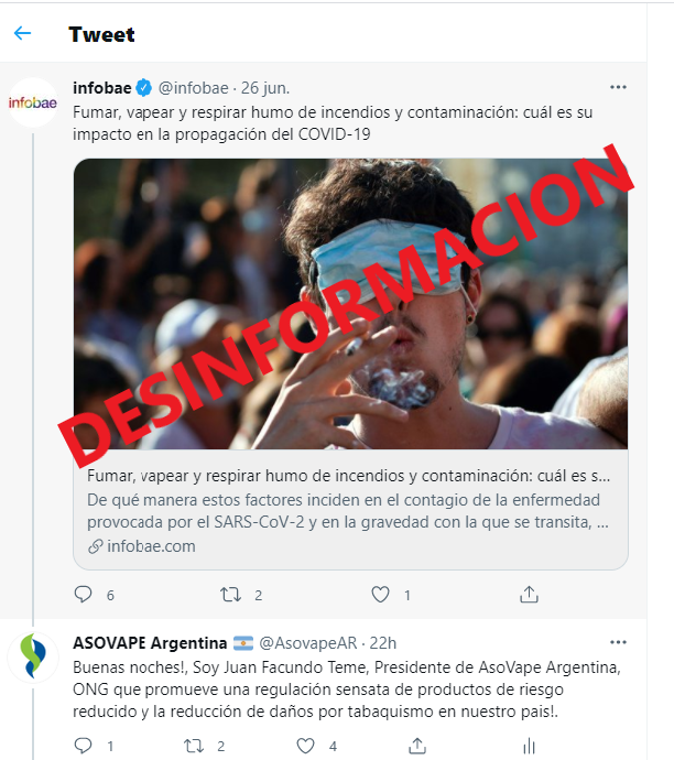 Respuesta de Asovape Argentina a Infobae