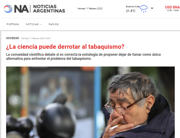 Noticias Argentinas: ¿La ciencia puede derrotar al tabaquismo? – Dr. Diego Verrastro